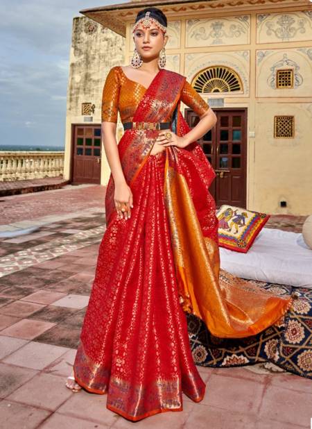 Red Colour Mahek Rajpath New Latest Designer Ethnic Wear Patola Silk Saree Collection 1003